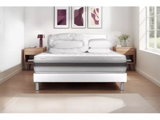 Pack prêt à dormir VITALMEMO BACK 160 x 200 cm sommier Kit blanc
