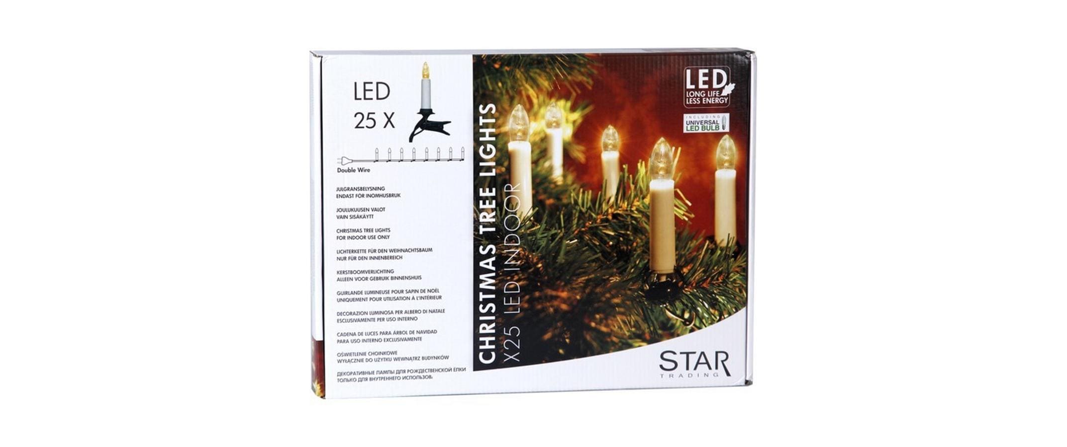 LED Baumkerze Double Wire, 25er Set, IndoorLED-Weihnachtsbaumbeleuchtung