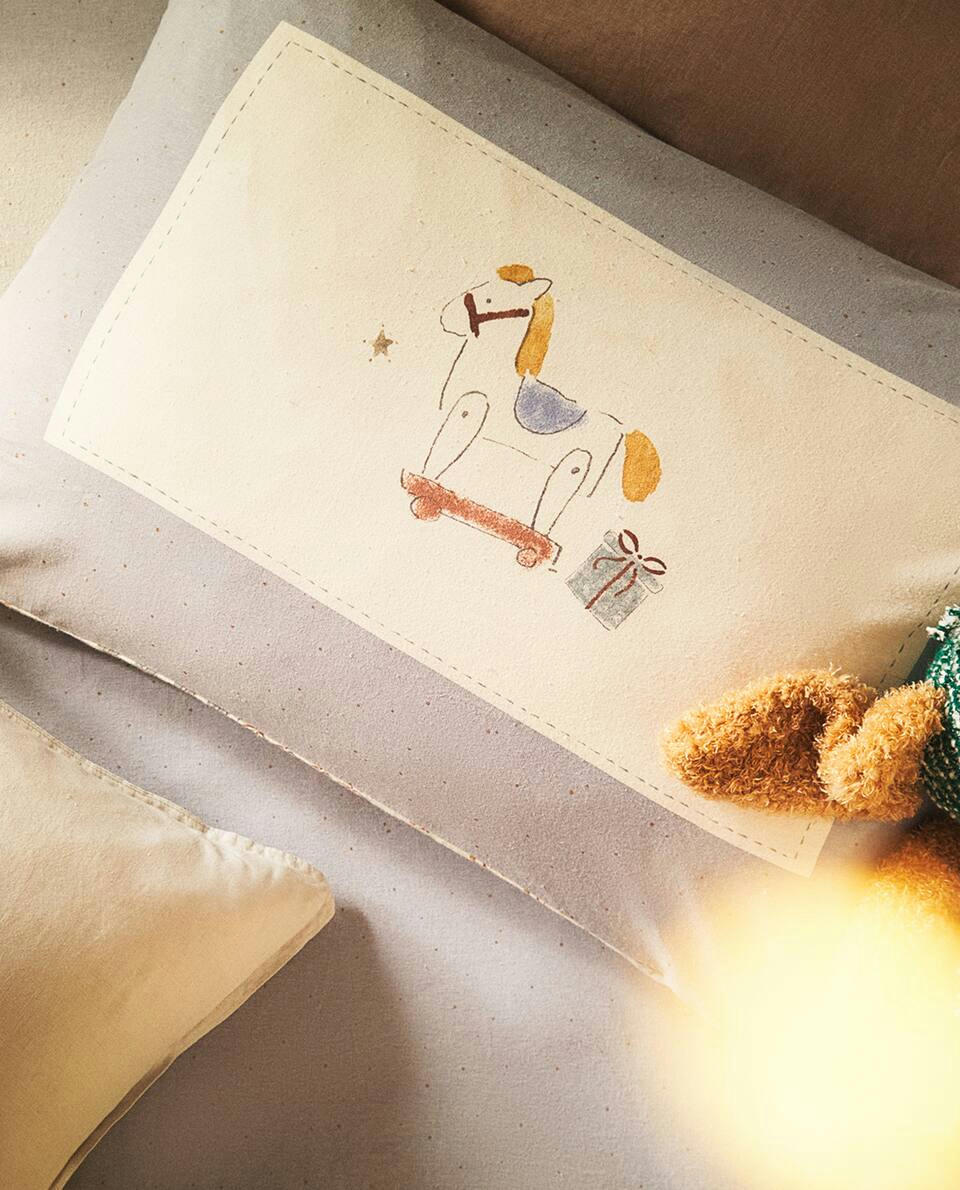 CAPA DE EDREDOM INFANTIL DE FLANELA COM ESTAMPA DE NATAL