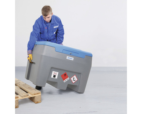 Mobiel dieseltanksysteem Polymove 250 met 12V-elektropomp, polyethyleengrijs/blauw, 250 l