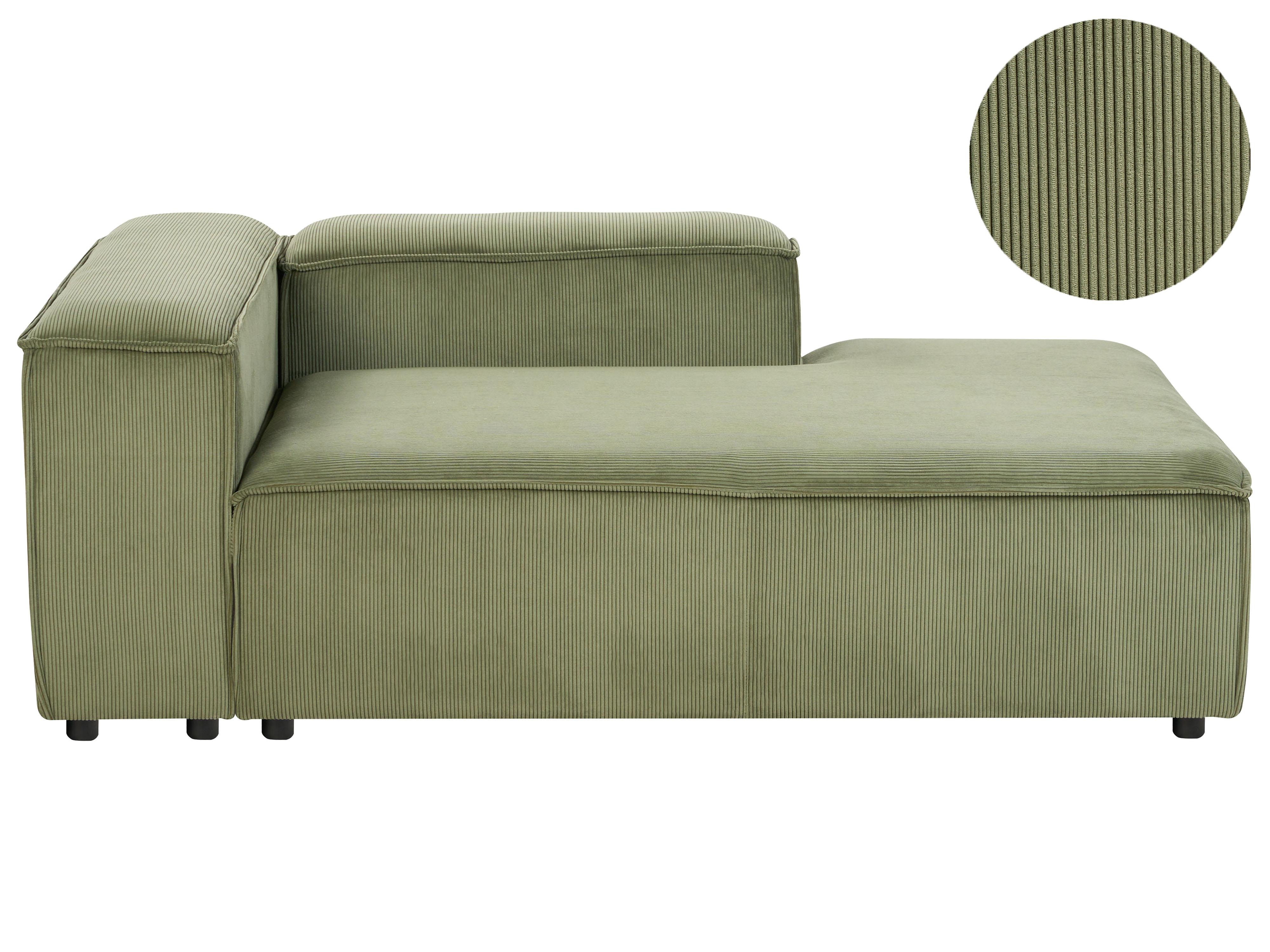 Linkszijdige chaise longue ARDAL Corduroy Groen