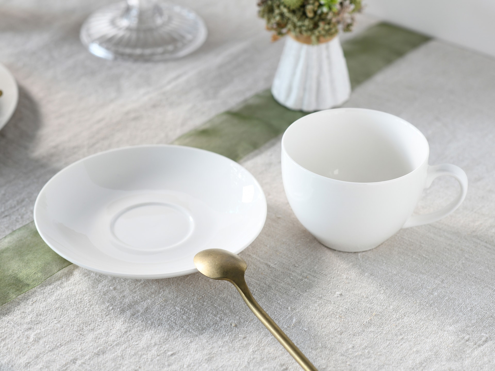 CreaTable Untertasse FLEUR ROYAL 6er Set creme weiß