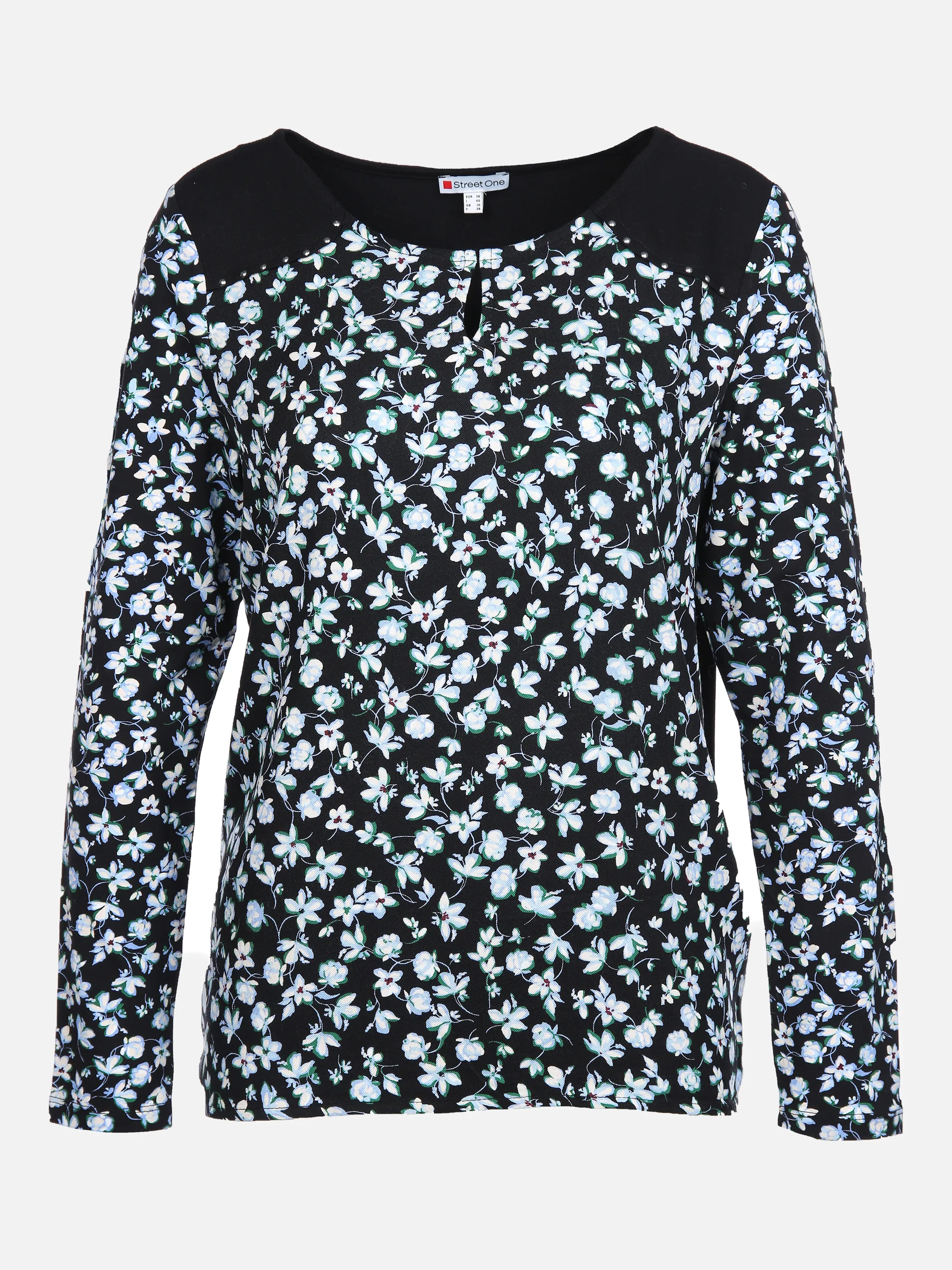 Damen Shirt mit Blumenprint und Nieten