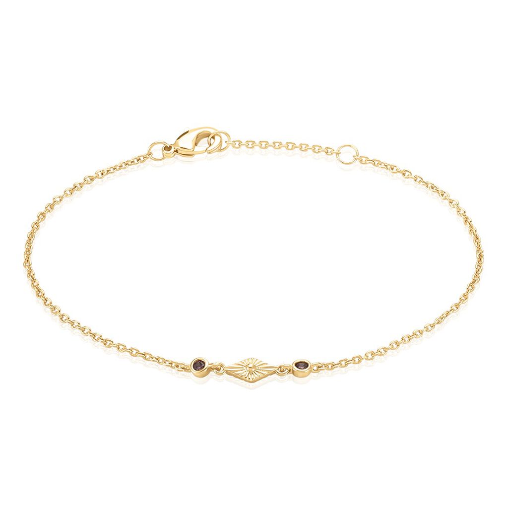 Bracelet Azteque Plaqué Or Jaune Oxyde De Zirconium