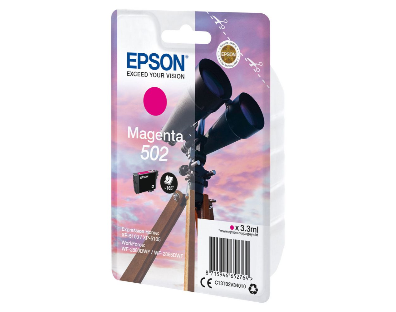 TINTEIRO EPSON MAGENTA 502 EPSC13T02V34020