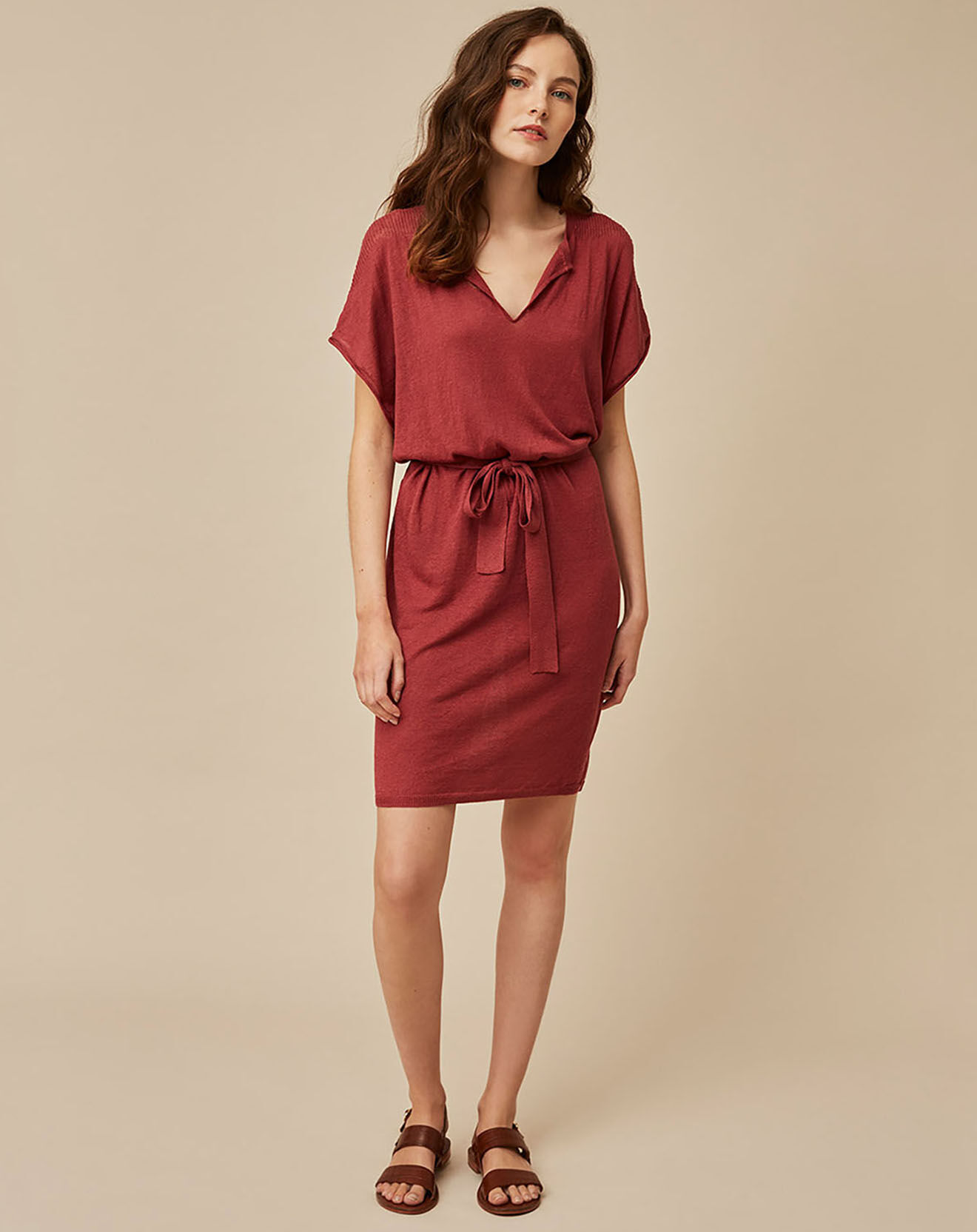 Harris Wilson Robe 100% Lin Therese terracotta