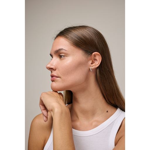ENAMEL Copenhagen Ball Small Hoops, Silver