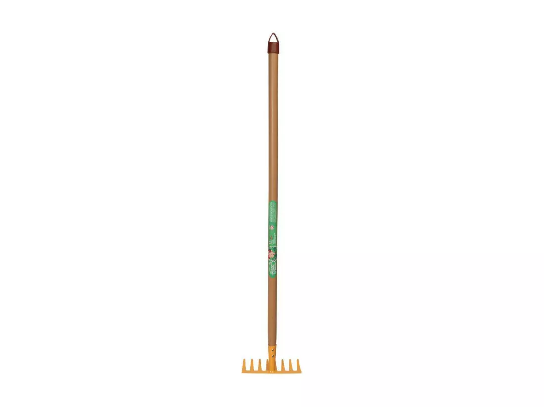 Râteau enfant en métal manche en bois