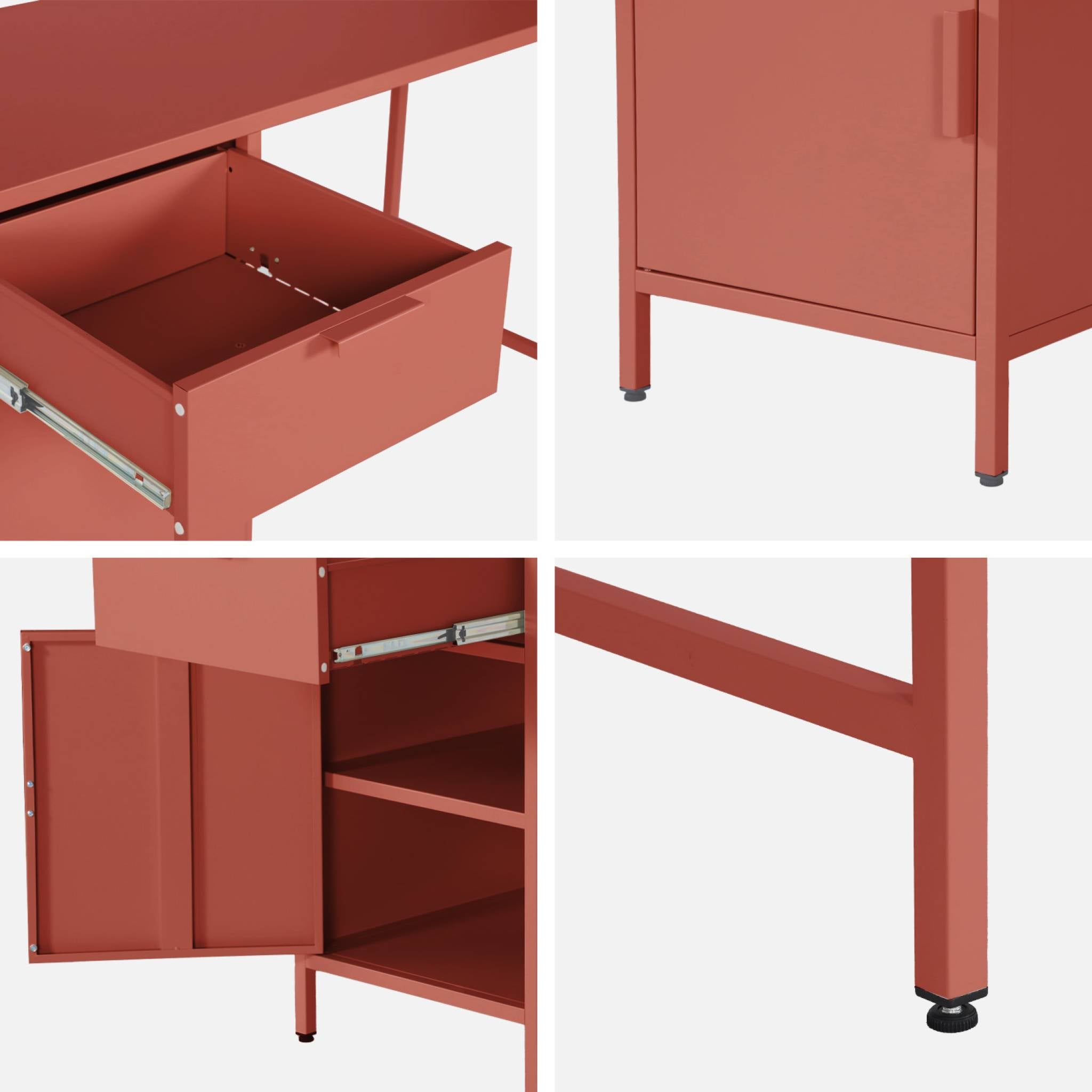 sweeek - Kinderbureau metaal 1 deur en 1 lade