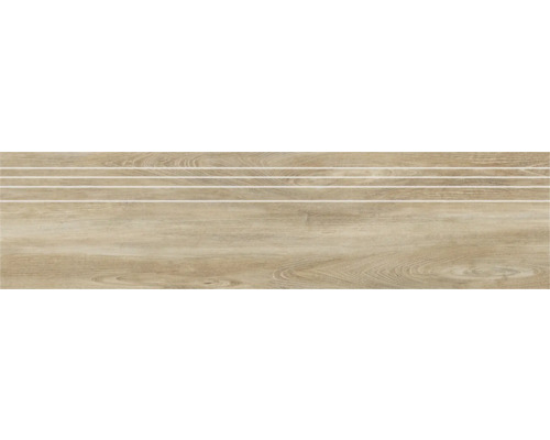 Porseleinen steengoed traptegel San Remo Teak 29,5 x 120 cm