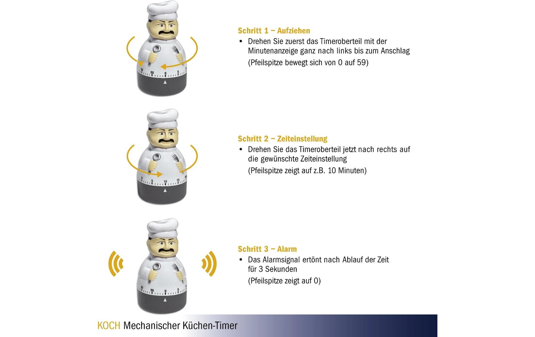 Küchentimer Koch WeissTimer für die Küche in Koch Design