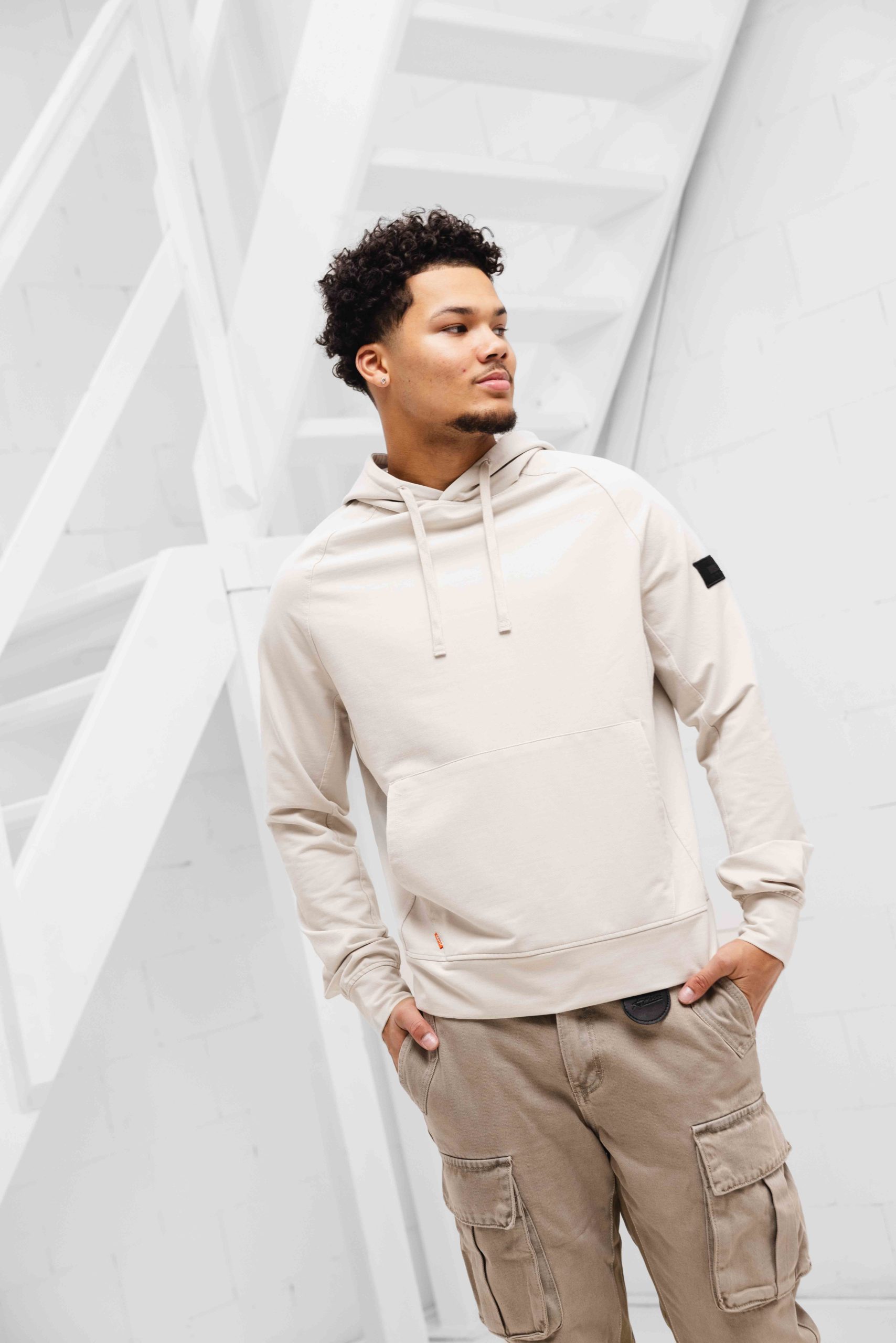 Cruyff Non Denim Hoodie Heren Sand
