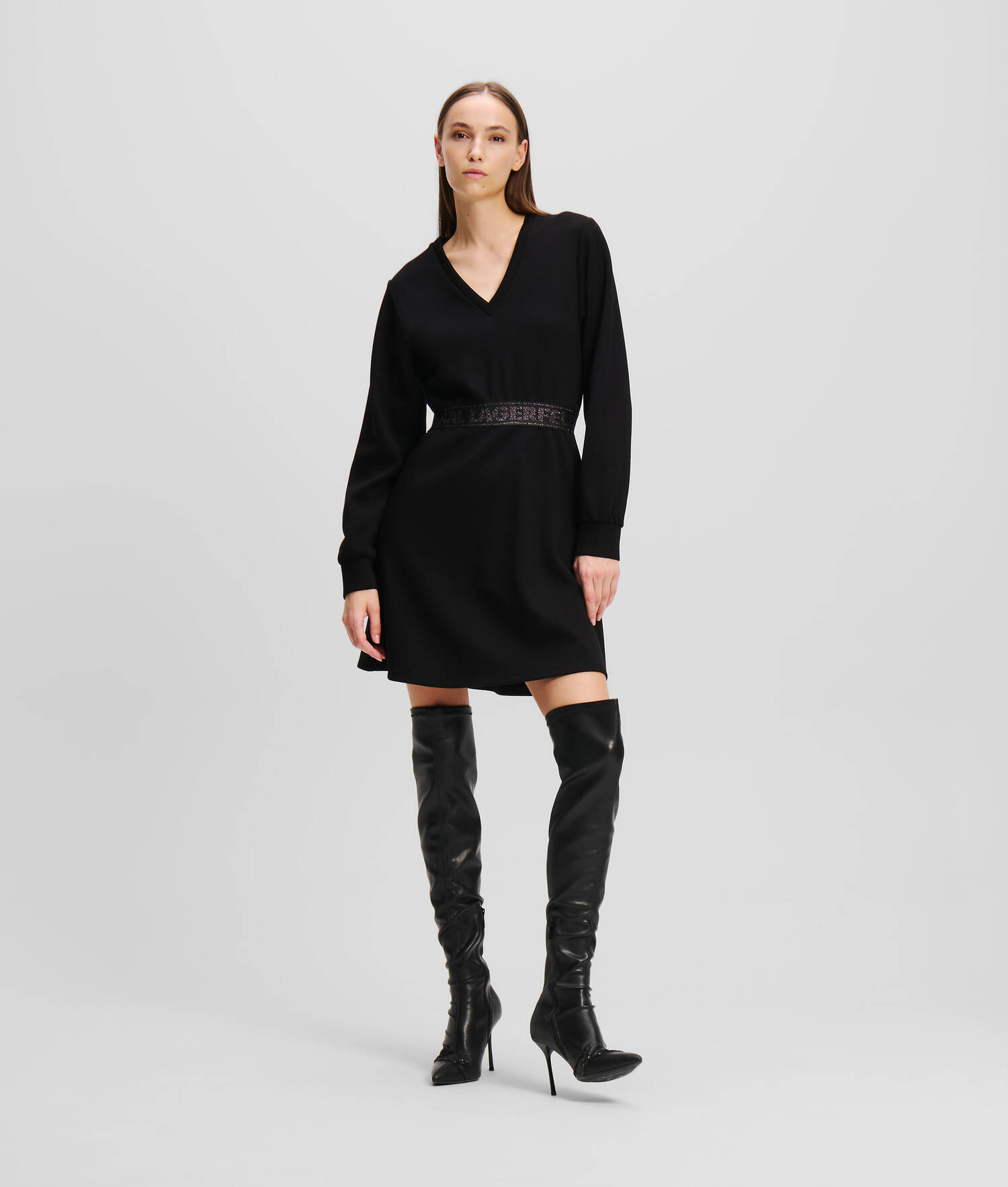 ROBE SWEAT AVEC GALON À LOGO KARL BRILLANT