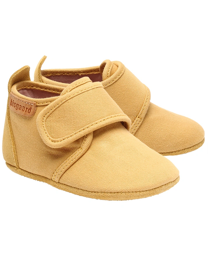 Klett-Hausschuhe BABY COTTON in mustard