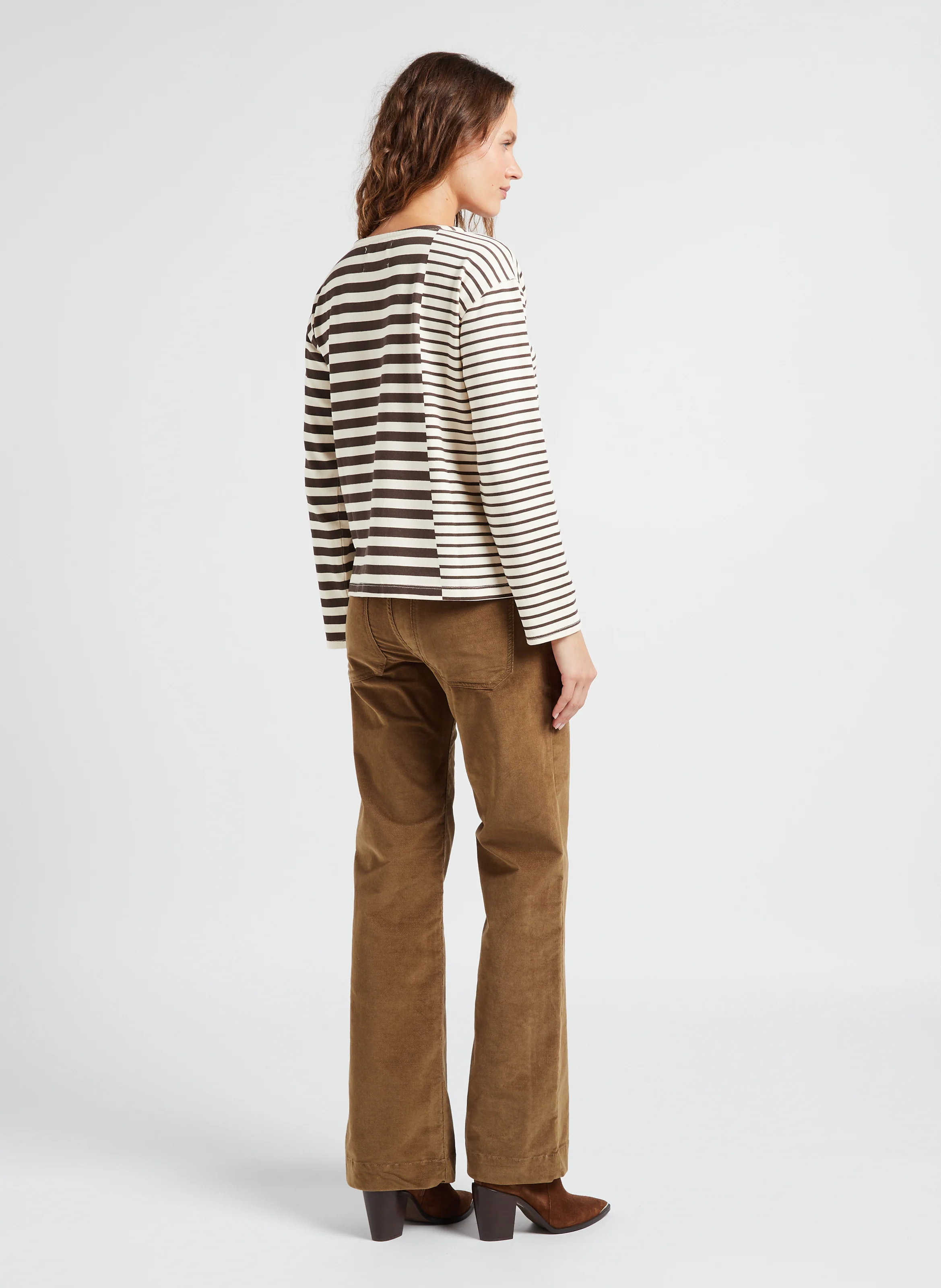 THILL - Tee-shirt col rond rayé | Marron