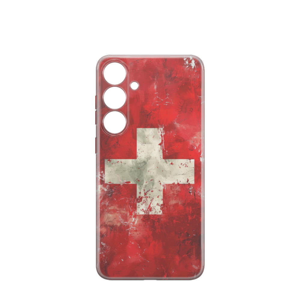 Samsung Galaxy S24 Plus Gummi Hülle Swiss Art - Rot
