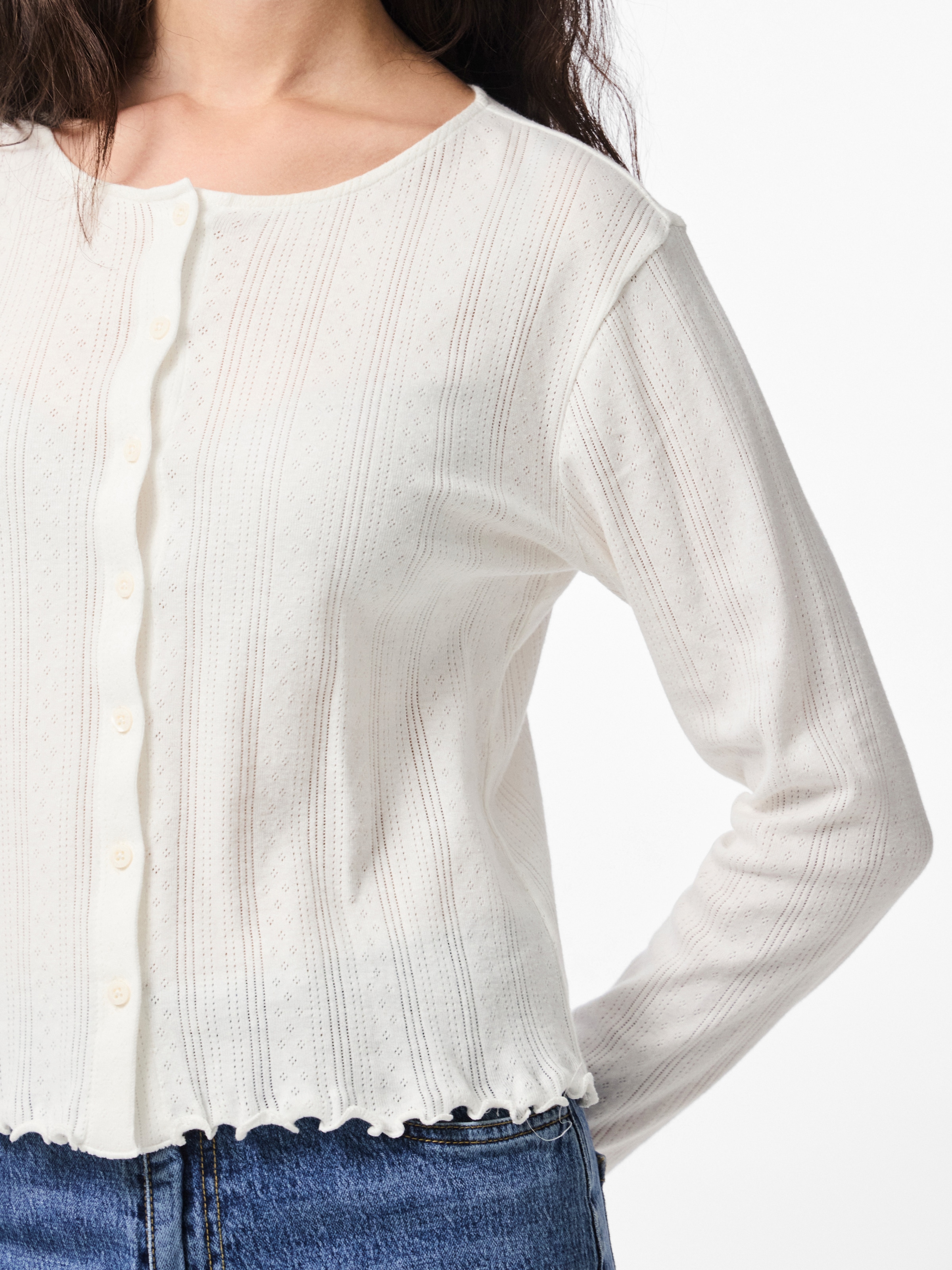 pieces Strickjacke »PCMARIE LS POIN CARDIGAN JRS NOOS BC«