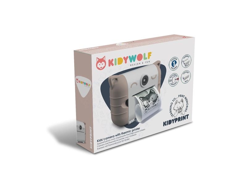 Kidywolf Sofortbildkamera Rosa Fotoapparat mit integriertem Thermodrucker