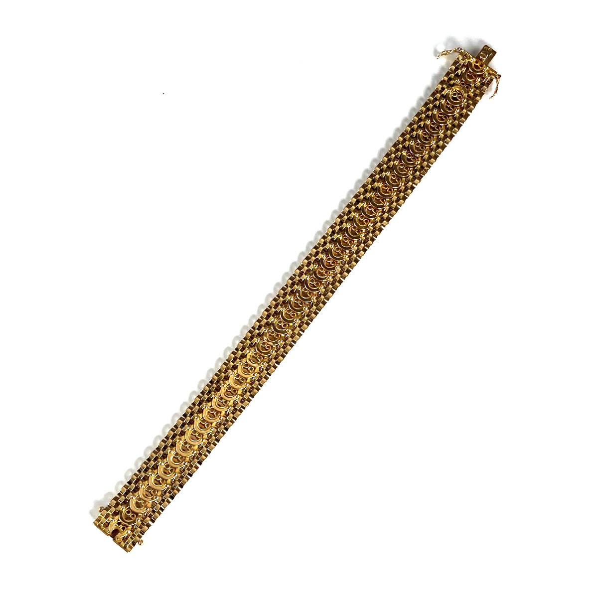 Bracelet d'occasion or 750 jaune maille fantaisie filigranée 19 cm