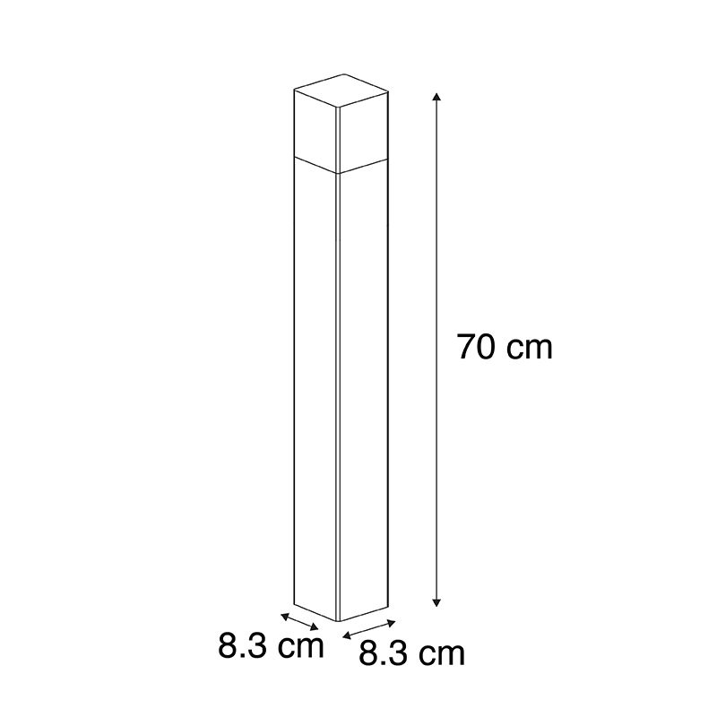 Staande buitenlamp zwart met opaal witte kap 70 cm - Denmark
