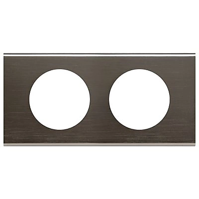 Plaque de finition double Legrand Céliane matière black nickel