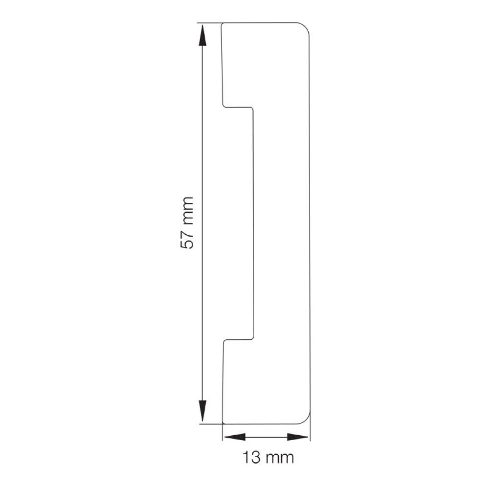 FORINGSLIST HVIT 13X57X2300MM
