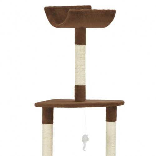Arranhador para gatos com poste de sisal, marrom