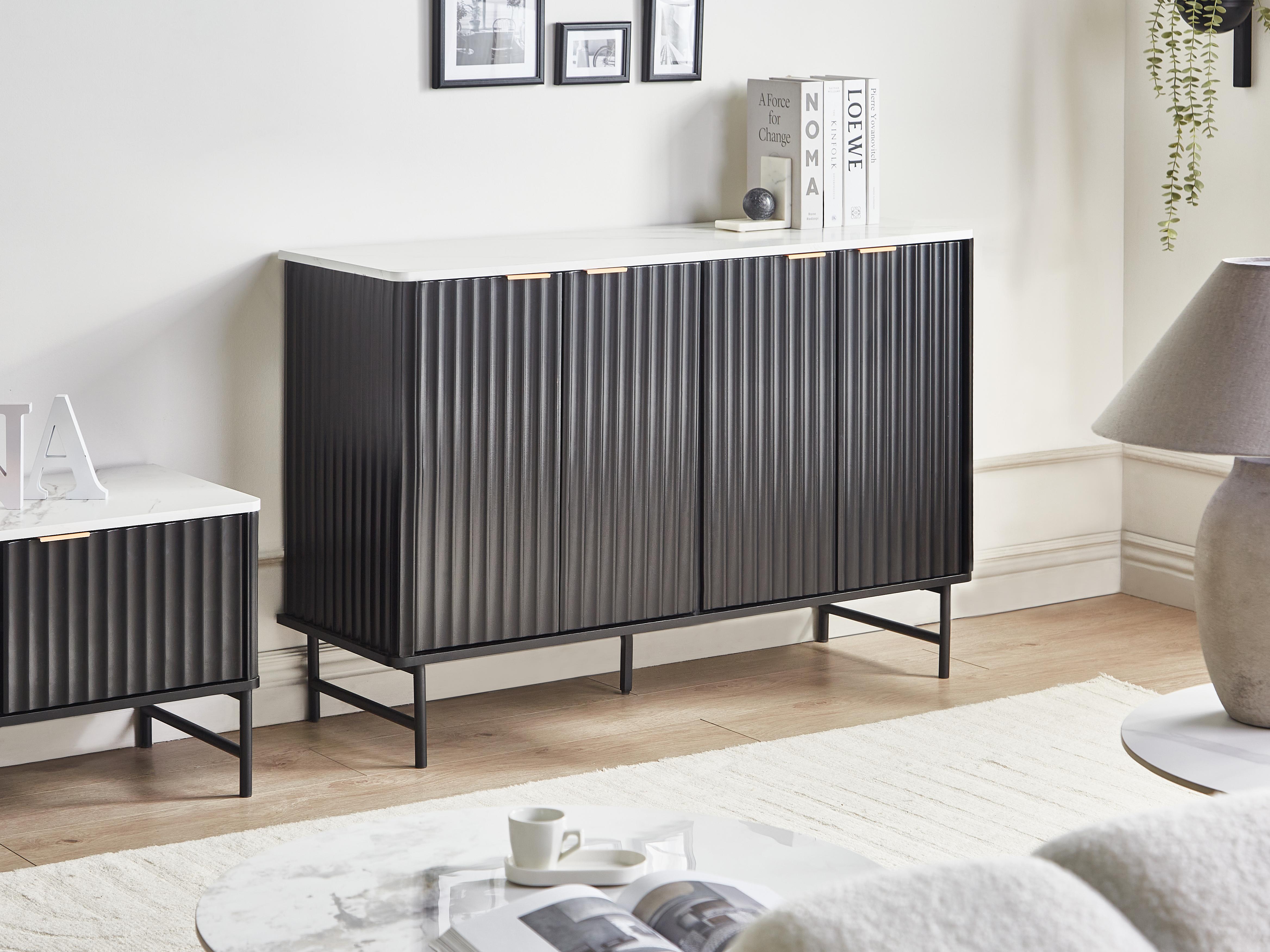 Kast GLASTONBURY Marmer/zwart