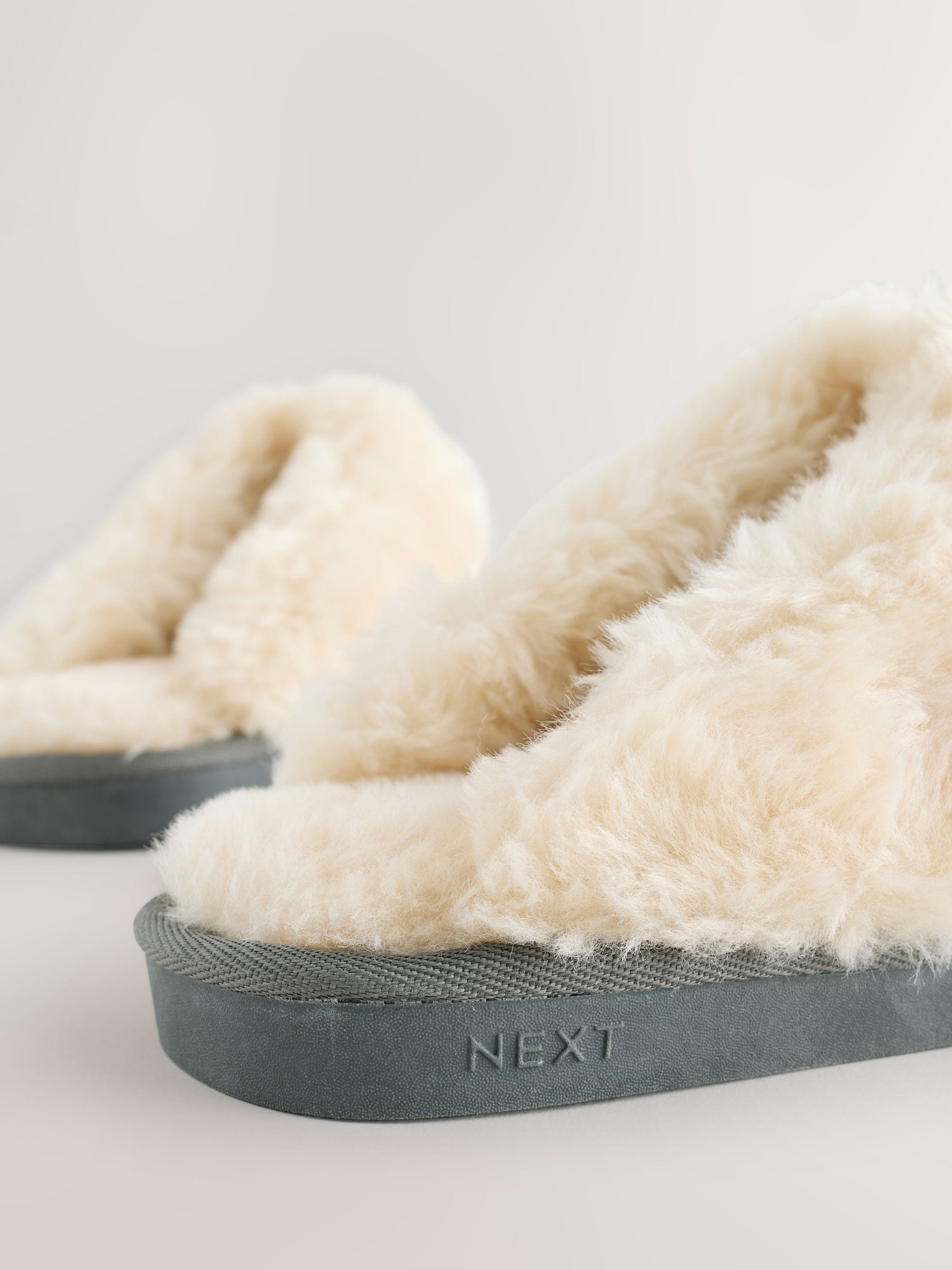 Khaki - Rib Suede Mule Slippers