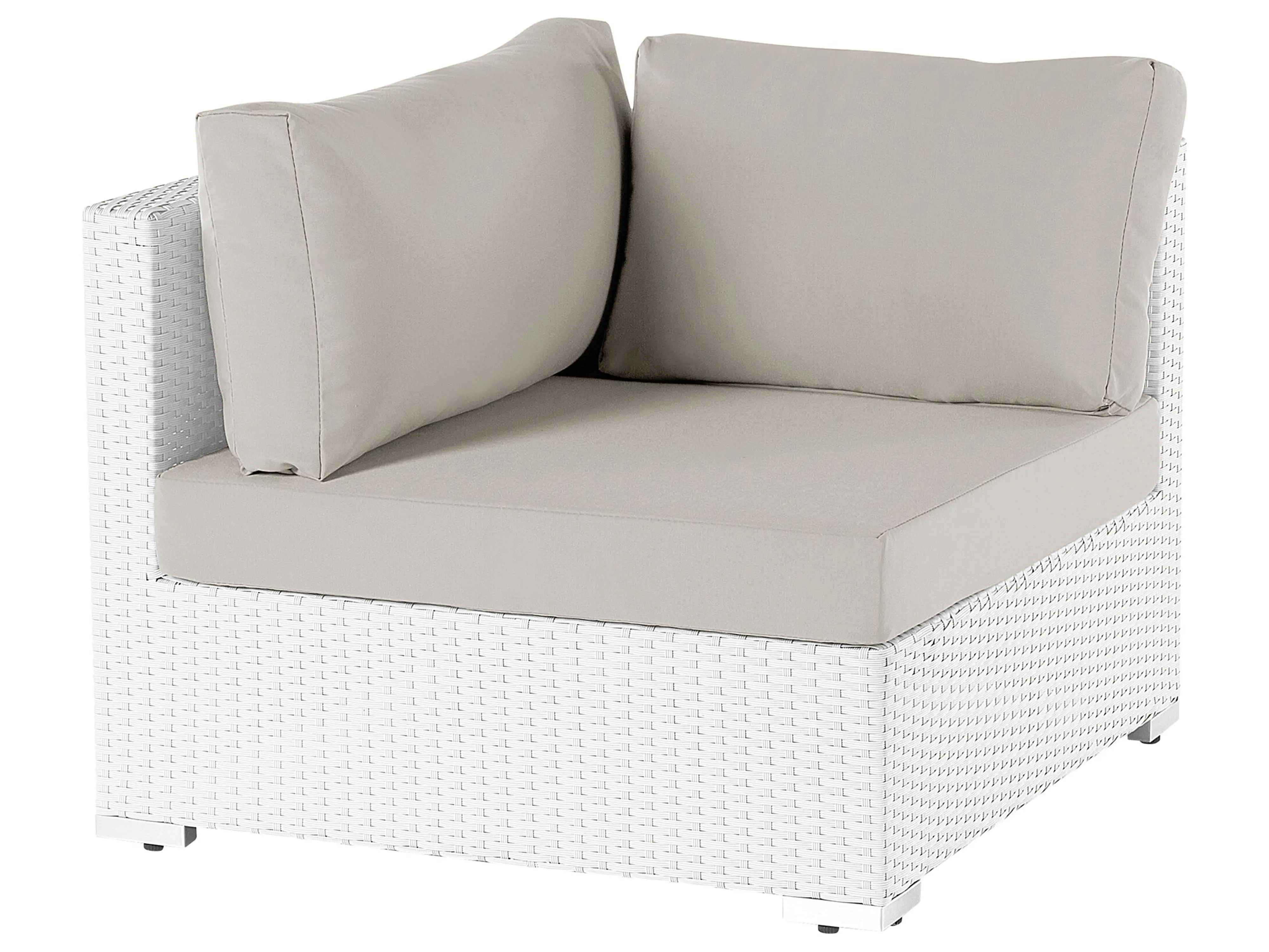 Tuin hoekloungeset met tafel 4-zits SANO linkszijdig modulair PE rotan Wit