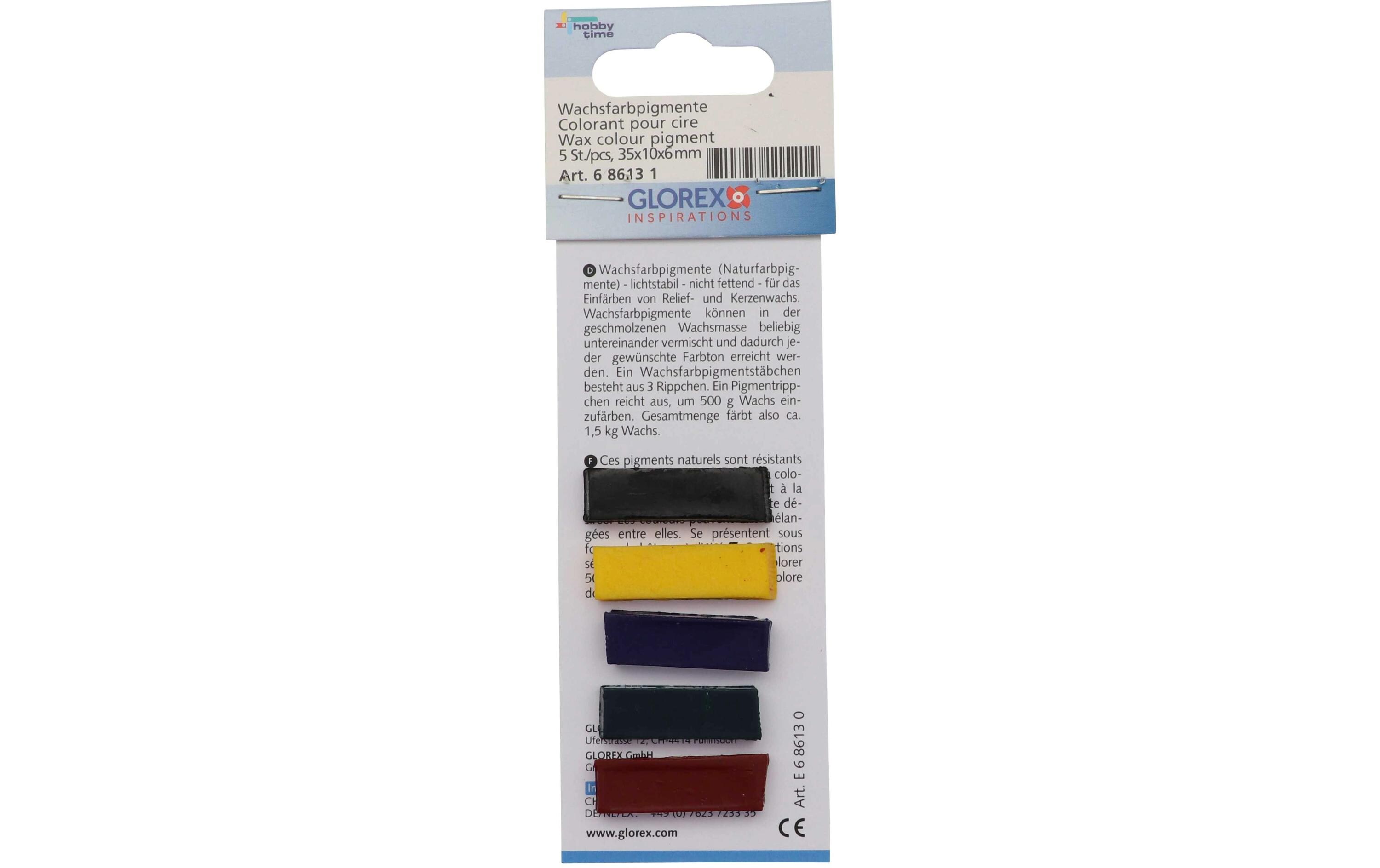 Wachsfarben 35 x 10 x 6 mm Grün/Gelb/Rot/Schwarz/ViolettWachsfarbpigmente Set