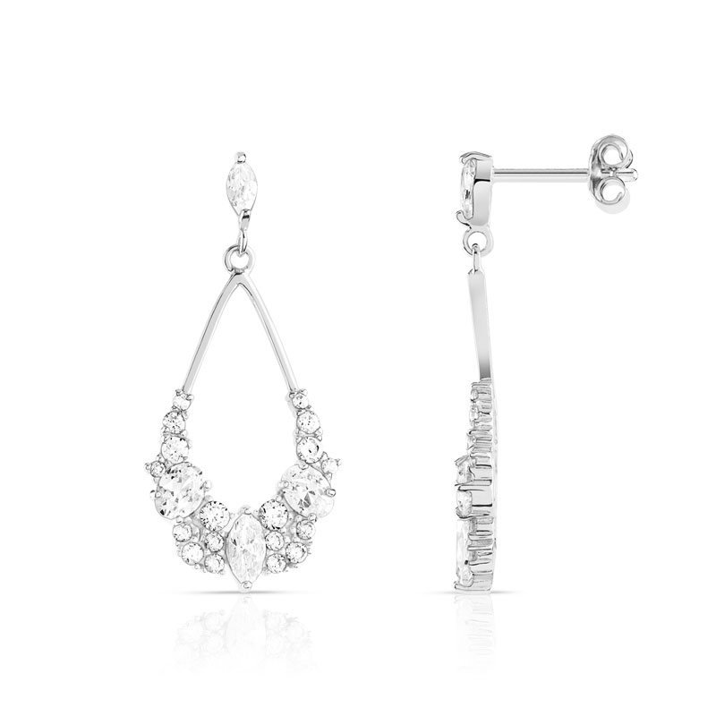 Boucles d'oreilles argent 925 pendants zirconias