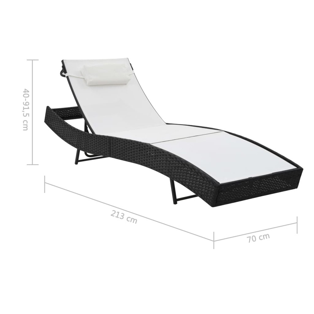 Lot de 2 transats chaise longue bain de soleil lit de jardin terrasse meuble d'extérieur et table résine tressée et textilène