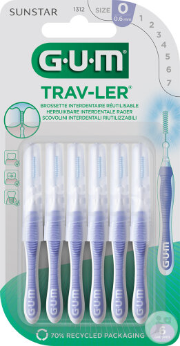 Gum Trav-Ler Brossette Interdentaire 0,6mm 6 Pièces (1312)