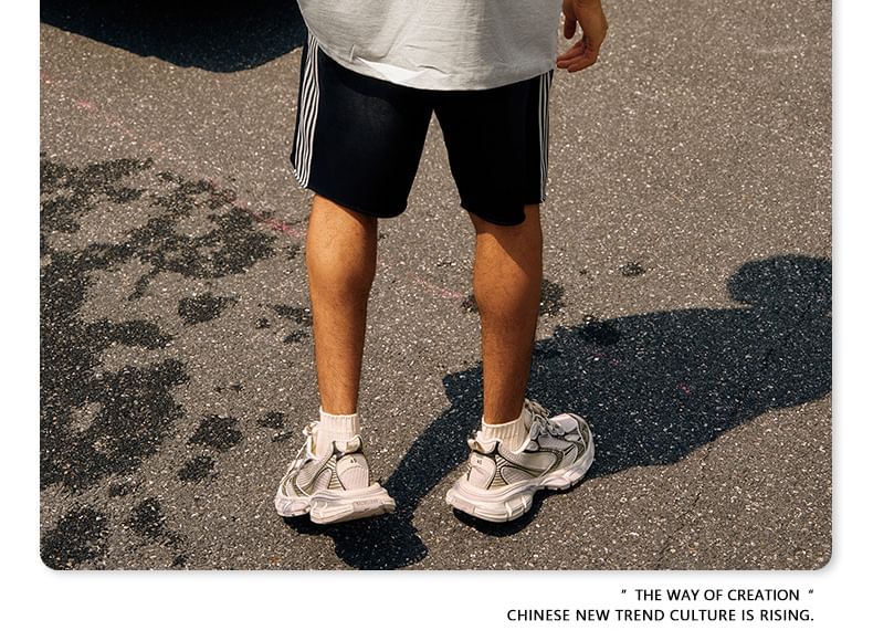 Baethreads - Gestreepte, gewassen sweatshorts in 5 kleuren