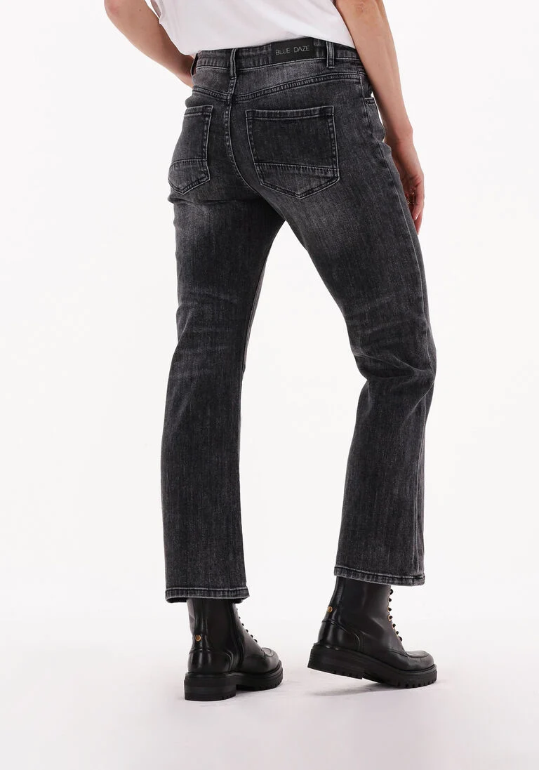 SUMMUM zwarte summum straight leg jeans bootcut cropped jeans black heavy twill