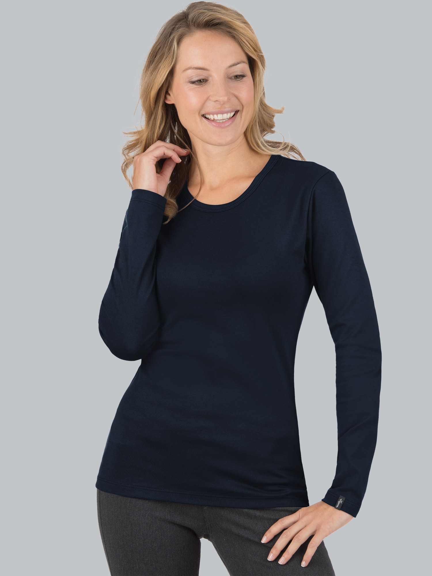 Langarmshirt Navy