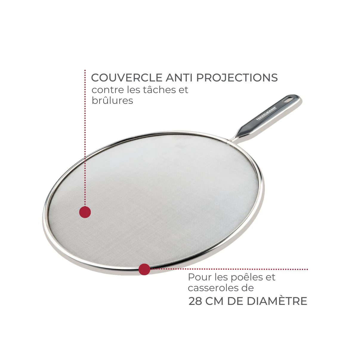 Couvercle anti projection 28 cm Basic Fackelmann