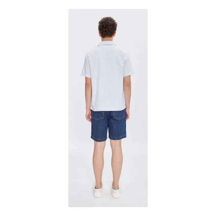 A.P.C. Chemisette Lloyd Rayée Logo Coton Bio | Blanc