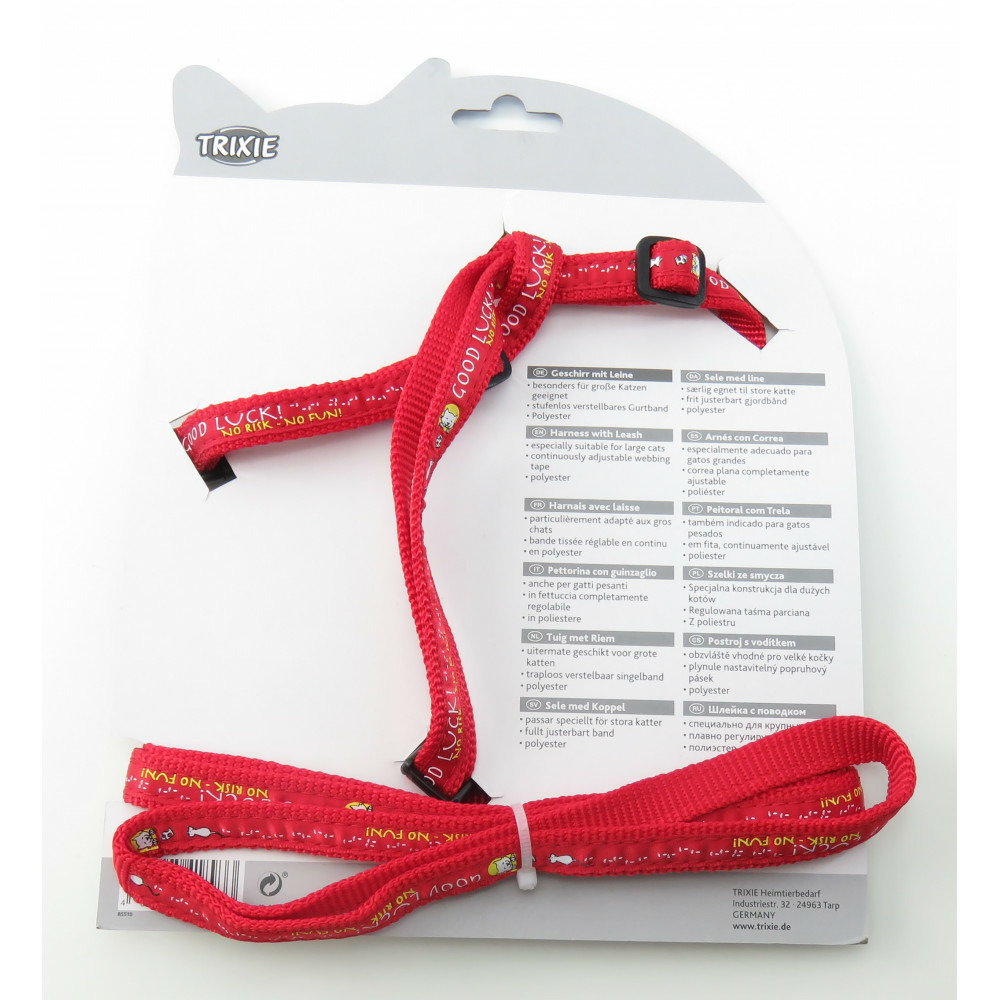 Harnais xl avec laisse pour grand chat 34-57 cm/13 mm couleur aléatoire