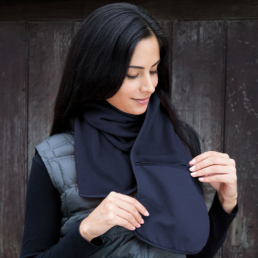 Cachecol bolha acolchoado de inverno Active com bolso com zíper