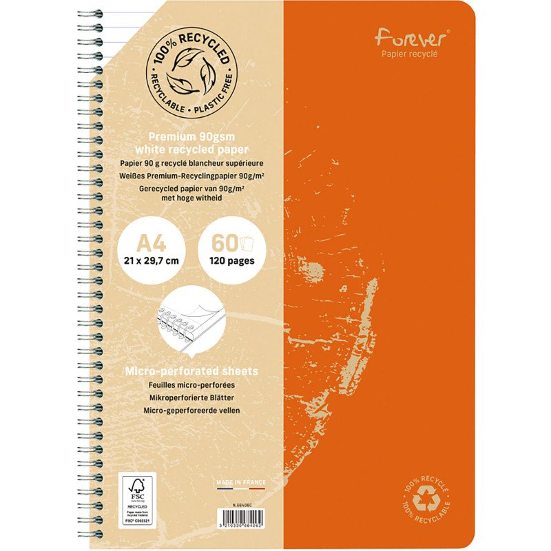 Cahier recyclé Forever Premium A4 - ligné - 120 pages