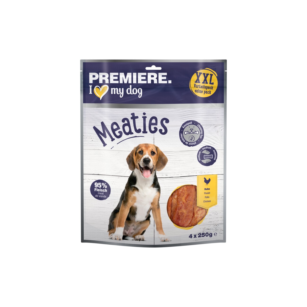 PREMIERE Pure Meaties Huhn XXL 4x250g Vorteilspack