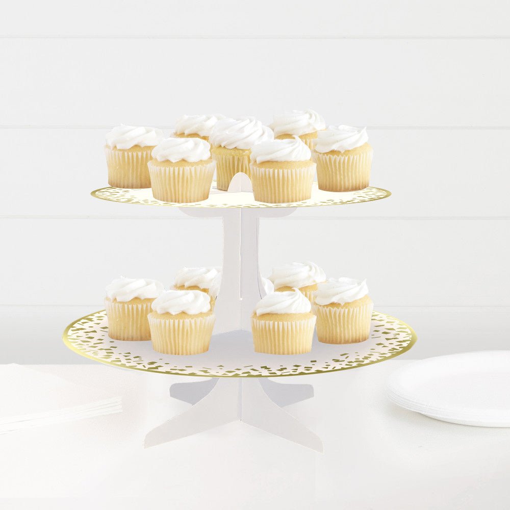 Cupcake Standaard Goud Karton 35cm