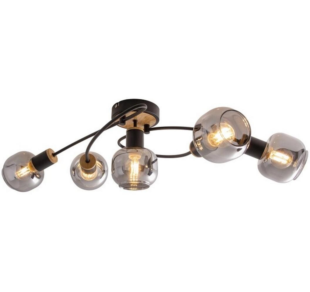 Deckenleuchte 5er «Fumoso»<br>Fünf Deckenlampen aus Metall und Glas