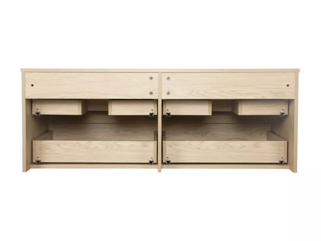 Meuble double vasque décor chêne 120 cm
