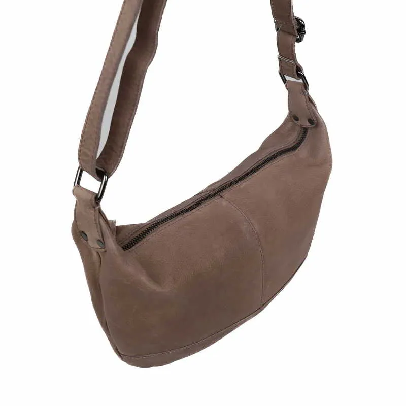 BEAR DESIGN Umhängetasche Taupe Leder
