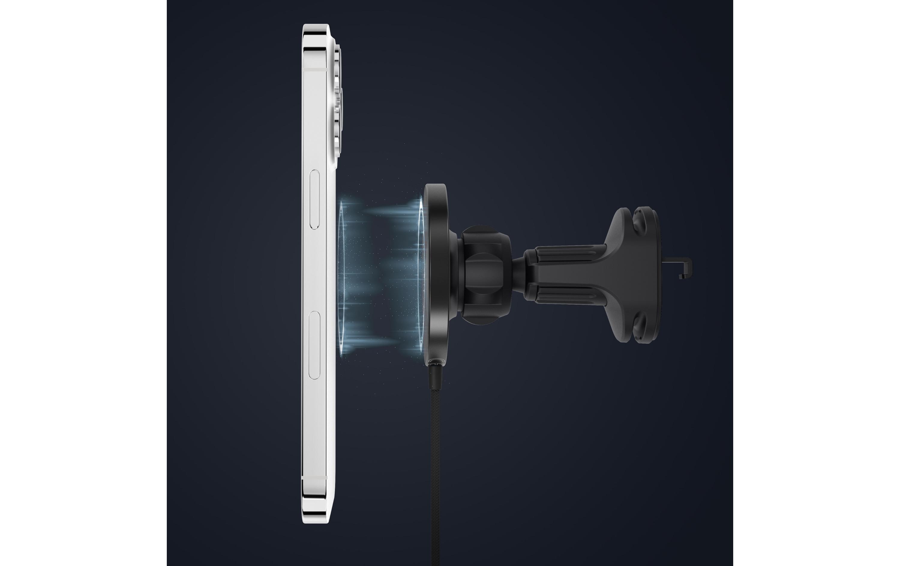 Wireless Charger Aura Car BlackMagnetisches kabelloses Ladepad für das Auto mit frei einstellbarer Befestigung