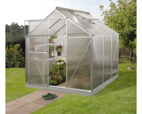 Vitavia Triton 3800 kas, 6 mm dubbelwandige polycarbonaat panelen, met fundering, 198x193 cm, aluminium