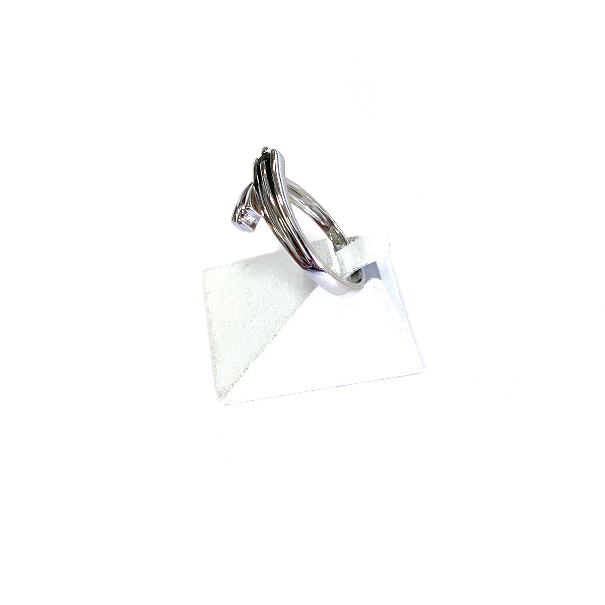 Bague d'occasion or 750 blanc zirconias